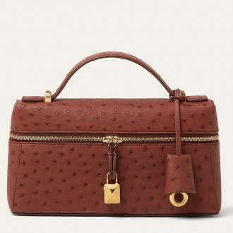 Loro Piana Extra Bag L23 in Deep Kummel Ostrich Leather Loro Piana Extra Bag L23 in Deep Kummel Ostrich Leather