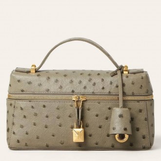 Loro Piana Extra Bag L23 in Dried Taragon Ostrich Leather Loro Piana Extra Bag L23 in Dried Taragon Ostrich Leather