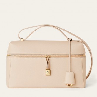 Loro Piana Extra Bag L27 in Cream Grained Calfskin