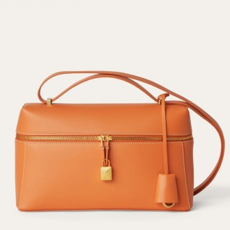Loro Piana Extra Bag L27 in Orange Smooth Calfskin