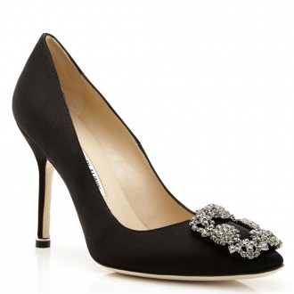 Manolo Blahnik Black Satin Hangisi 105mm Pumps Manolo Blahnik Black Satin Hangisi 105mm Pumps