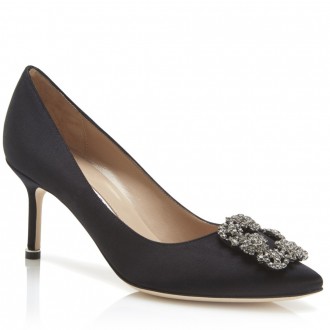 Manolo Blahnik Black Satin Hangisi 70mm Pumps Manolo Blahnik Black Satin Hangisi 70mm Pumps