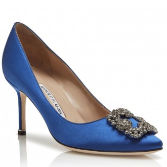Manolo Blahnik Blue Satin Hangisi 70mm Pumps Manolo Blahnik Blue Satin Hangisi 70mm Pumps