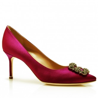 Manolo Blahnik Bordeaux Satin Hangisi 70mm Pumps Manolo Blahnik Bordeaux Satin Hangisi 70mm Pumps