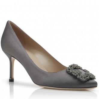 Manolo Blahnik Dark Grey Satin Hangisi 70mm Pumps Manolo Blahnik Dark Grey Satin Hangisi 70mm Pumps