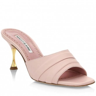 Manolo Blahnik Picoux 70mm Sandals In Pink Lambskin Manolo Blahnik Picoux 70mm Sandals In Pink Lambskin