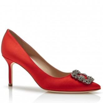 Manolo Blahnik Red Satin Hangisi 70mm Pumps Manolo Blahnik Red Satin Hangisi 70mm Pumps