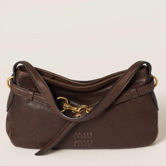 Miu Miu Aventure Small Shoulder Bag in Briarwood Nappa Leather Miu Miu Aventure Small Shoulder Bag in Briarwood Nappa Leather