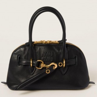 Miu Miu Aventure Small Top-handle Bag in Black Nappa Leather Miu Miu Aventure Small Top-handle Bag in Black Nappa Leather