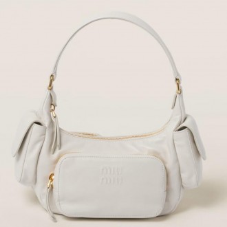 Miu Miu Pocket Shoulder Bag in White Nappa Leather Miu Miu Pocket Shoulder Bag in White Nappa Leather