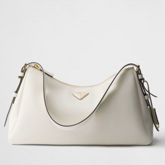 Prada Aimee Large Shoulder Bag in White Leather