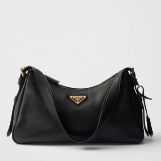 Prada Aimee Medium Shoulder Bag in Black Leather