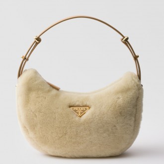 Prada Arque Small Shoulder Bag in Shearling