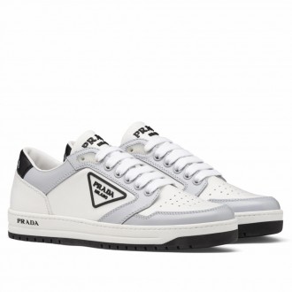 Prada District Sneakers in White and Grey Calfskin Prada District Sneakers in White and Grey Calfskin