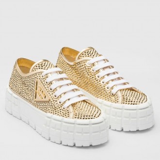 Prada Double Wheel Sneakers in Satin with Crystals Prada Double Wheel Sneakers in Satin with Crystals