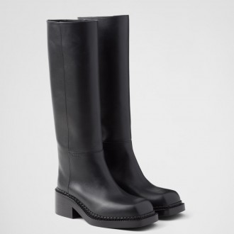 Prada Knee-High Boots 55mm in Black Leather Prada Knee-High Boots 55mm in Black Leather