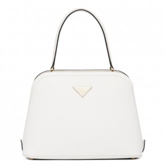 Prada Matinee Mini Bag In White Saffiano Leather