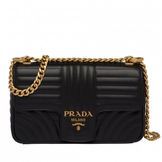 Prada Medium Diagramme Flap Bag In Black Calfskin Prada Medium Diagramme Flap Bag In Black Calfskin