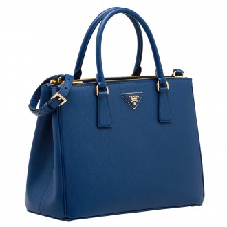 Prada Medium Galleria Bag In Blue Saffiano Leather Prada Medium Galleria Bag In Blue Saffiano Leather