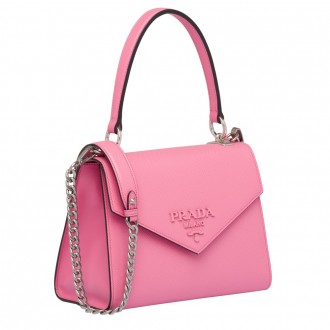 Prada Monochrome Top Handle Bag In Pink Saffiano Leather Prada Monochrome Top Handle Bag In Pink Saffiano Leather