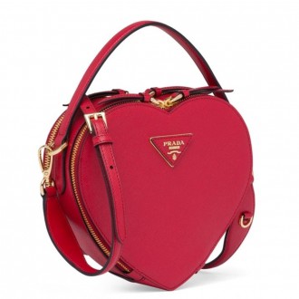 Prada Odette Heart Bag In Red Saffiano Leather Prada Odette Heart Bag In Red Saffiano Leather