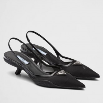 Prada Slingback Pumps In Mesh Fabric Prada Slingback Pumps In Mesh Fabric