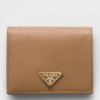Prada Small Wallet in Brown Saffiano Leather Prada Small Wallet in Brown Saffiano Leather