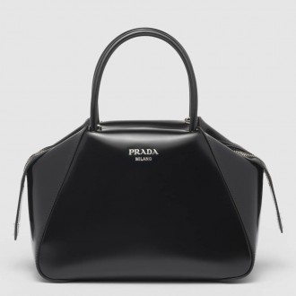 Prada Supernova Small Handbag In Black Brushed Leather Prada Supernova Small Handbag In Black Brushed Leather