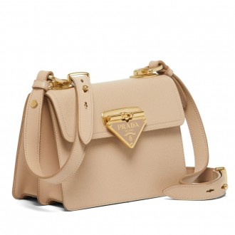 Prada Symbole Shoulder Bag In Beige Saffiano Leather Prada Symbole Shoulder Bag In Beige Saffiano Leather