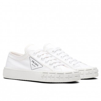 Prada White Gabardine Fabric Sneakers Prada White Gabardine Fabric Sneakers