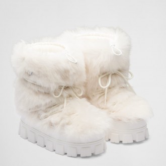 Prada White Shearling Apres-ski Boots Prada White Shearling Apres-ski Boots