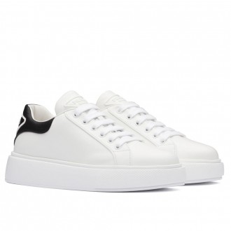 Prada Women's Sneakers With Black Triangle Logo Heel Prada Women's Sneakers With Black Triangle Logo Heel