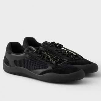 Prada Women's Speedrocks in Black Mesh and Leather Prada Women's Speedrocks in Black Mesh and Leather
