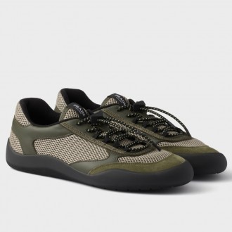 Prada Women's Speedrocks in Green Mesh and Leather Prada Women's Speedrocks in Green Mesh and Leather