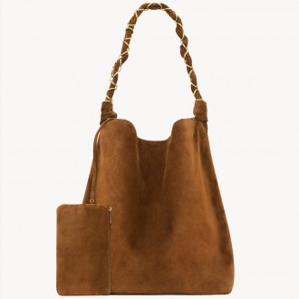 Saint Laurent Amalia Shouler Bag in Brown Suede Calfskin