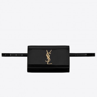 Saint Laurent Black Patent Kate Belt Bag