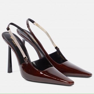 Saint Laurent Blake Slingback Pumps 110mm in Red Patent Leather Saint Laurent Blake Slingback Pumps 110mm in Red Patent Leather
