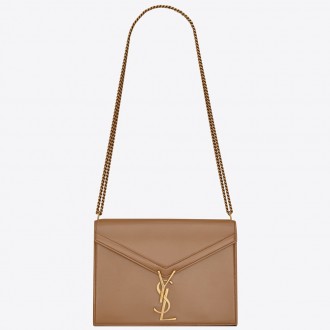 Saint Laurent Camel Cassandra Monogram Clasp Bag