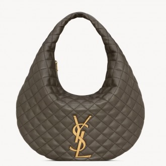 Saint Laurent Icare Hobo Bag in Light Musk Nappa Leather
