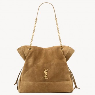 Saint Laurent Jamie 4.3 Large Pochon in Gold Leaf Suede Calfskin