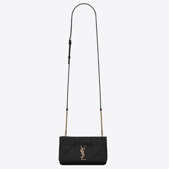 Saint Laurent Jamie Chain Wallet In Black Patchwork Lambskin Saint Laurent Jamie Chain Wallet In Black Patchwork Lambskin