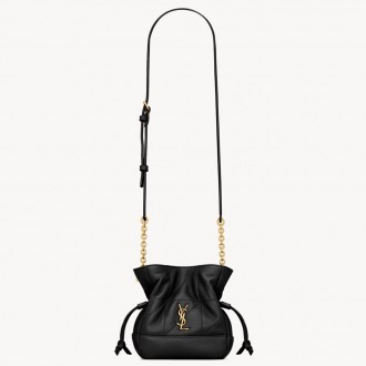 Saint Laurent Jamie Mini Shoulder Pouch in Black Lambskin