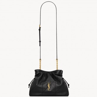Saint Laurent Jamie Shoulder Pouch in Black Lambskin