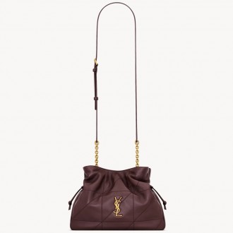 Saint Laurent Jamie Shoulder Pouch in Bordeaux Lambskin