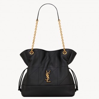 Saint Laurent Jamie Small Shopping Bag in Black Lambskin