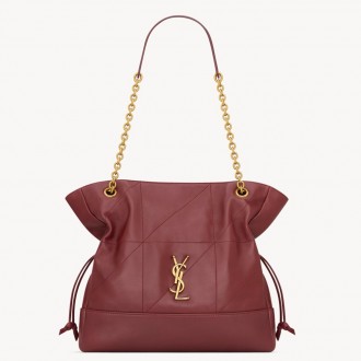 Saint Laurent Jamie Small Shopping Bag in Bordeaux Lambskin