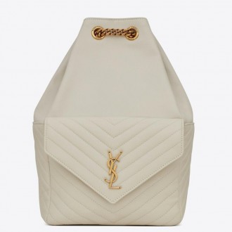 Saint Laurent Joe Backpack In White Lambskin