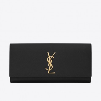 Saint Laurent Kate Clutch In Black Grained Leather Saint Laurent Kate Clutch In Black Grained Leather