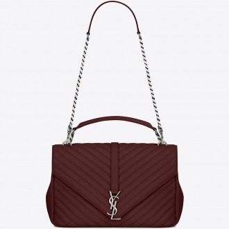 Saint Laurent Large Bordeaux College Shoulder Bag Saint Laurent Large Bordeaux College Shoulder Bag