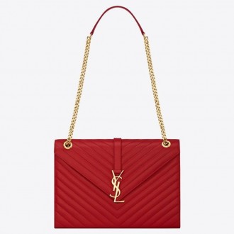 Saint Laurent Large Monogramme Envelope Red Shoulder Bag Saint Laurent Large Monogramme Envelope Red Shoulder Bag